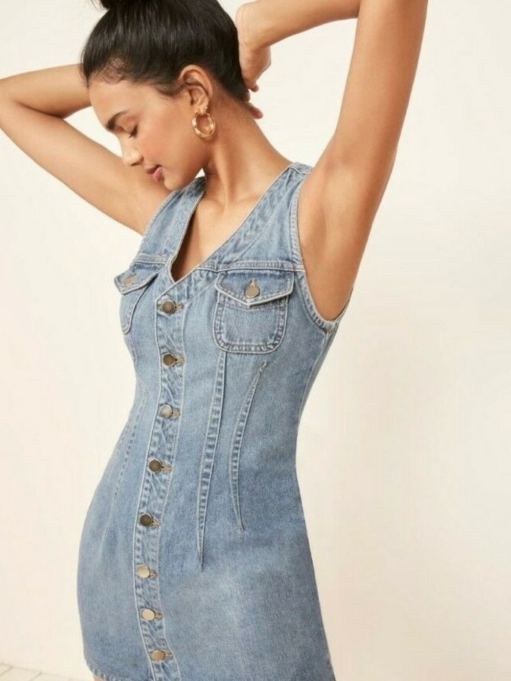 Reformation Light Blue Denim Mini Dress
